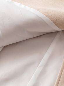 Plus Size Stand Collar Double Breasted Woolen Long Sleeve Jacket, Autumn Winter - Apricot - View 5