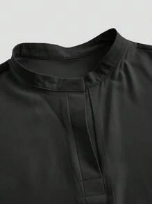 TaskEZ Conjunto de uniforme de pantalón y top de manga corta de unicolor - Negro - Ver 8