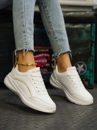 Walking Shoes, Walking And Fitness, Preferred Running Shoes, Couple Shoes, Innovative Design, New Popular Style, Fashionable And Versatile, Women Casual Sports Shoes, Leather Surface, Breathable, Deodorizing, Soft And Comfortable, White Star Five-Pointed Star Shoes, Soft Sole, Lightweight, Shock-Absorbing, Wear-Resistant And Non-Slip Eva Flat-Soled Women Shoes, Classic Personalized And Cutting-Edge Design, Work And Home Dual-Use, Outdoor And Indoor Commuting Shoes, Running Shoes