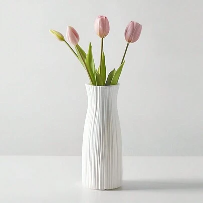 SHEIN 1 chiếc bình hoa nhựa tổng hợp, bình hoa nhựa 8" dùng để trang trí trung tâm, bình hoa màu trắng không vỡ cho tiệc cưới, bàn ăn, phòng khách, văn phòng, phòng ngủ, thích hợp để trang trí nhà cửa, hoa giả, trang trí bàn, trưng bày phòng khách, chống sốc và bền lâu, trang trí nhà cửa, bình hoa, trang trí trung tâm, trang trí bàn, quà tặng Giáng sinh cho ngày lễ