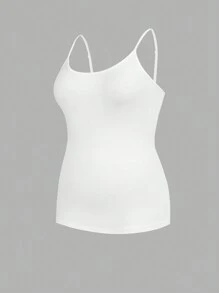 SHEIN Essnce Áo hai dây dài tay thoải mái, dáng rộng dành cho nữ cỡ lớn, màu trắng, bộ 3 chiếc, quần áo nữ mùa thu, áo dành cho người có đường cong cơ thể, áo kiểu. - trắng - Xem 4