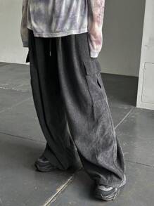 FRIFUL Women's Loose Fit Cargo Pants With Thermal Lined And Large Pockets Fall,Winter