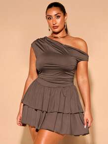 SHEIN BAE Váy ngắn hở vai họa tiết da báo và hoa hồng cỡ lớn cho nữ, Trang phục mùa xuân cho nữ, Trang phục mùa hè/hè cho nữ, Trang phục lễ hội/hòa nhạc cho nữ/Trang phục tiệc tùng/tiệc tùng/, Váy lễ Phục sinh cho nữ, Trang phục nghỉ xuân, Họa tiết da báo, Váy sinh nhật cho nữ - màu nâu - Xem 1