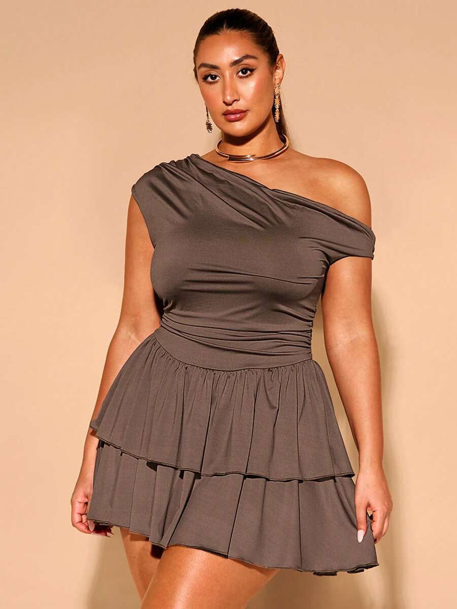 SHEIN BAE Váy ngắn hở vai họa tiết da báo và hoa hồng cỡ lớn cho nữ, Trang phục mùa xuân cho nữ, Trang phục mùa hè/hè cho nữ, Trang phục lễ hội/hòa nhạc cho nữ/Trang phục tiệc tùng/tiệc tùng/, Váy lễ Phục sinh cho nữ, Trang phục nghỉ xuân, Họa tiết da báo, Váy sinh nhật cho nữ - màu nâu - Xem 1