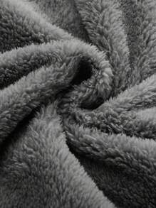 Manfinity Homme 大码男士字母印花落肩抽绳连帽衫，秋冬外出长袖休闲连帽衫，适合朋友、丈夫、男朋友的礼物 - 灰色 - 查看 5