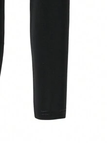 SHEIN Tween Girl 休闲运动字母连体裤 - 黑色 - 查看 5