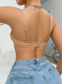 DesireSculpt 1 Áo ngực có gọng màu trơn cho nữ - Màu Khaki - Xem 2
