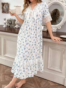 CottageSlumber Vintage French Romantic Floral Women's Nightgown Couple's Set - Multicolor - View 4