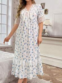 CottageSlumber Vintage French Romantic Floral Women's Nightgown Couple's Set - Multicolor - View 6