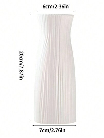 1pc Composite Plastic Flower Vase, 8" Vases Centerpieces, Wit Unbreakable Vase Wedding Dinner Tafel Living Room Office Bedroom Home Artificial Flowers, ation, Display, Shock Resistant, Long Lasting,Home ,Flower Vase,Centerpiece,Table Holiday Giving view 4