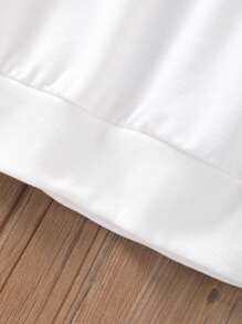 Teen Girl Letter Print Round Neck Long Sleeve Longline Sweatshirt