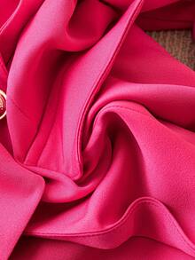 Chiquease 1 pièce Veste blazer rose simple et élégante à col châle, manches longues, pour femmes au printemps/automne - Rose vif - Voir 4