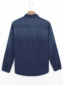 Manfinity Homme Men's Long Sleeve Embroidered Denim Shirt