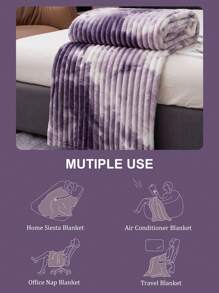 1件毯子,床上用品,柔软保暖,亲肤透气,轻盈蓬松,纯色系列,简约时尚设计,适用于沙发、卧室、客厅,全方位舒适,旅行必备,午睡毯,多种尺寸可选,可机洗,房间装饰,冬季装饰 - 淡紫色 - 查看 7