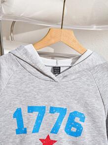 Chiquease Pull à capuche ample et décontracté avec manches raglan et imprimé de lettre pour femmes, automne-hiver