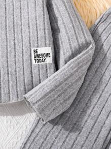 2 件套 Tween Girl 灰色圆领长袖上衣和喇叭裤休闲套装