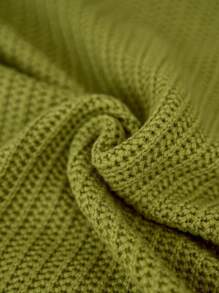 Calvaya 大码女式纯色简约长袖开衫，适合冬季 - 橄欖綠 - 查看 7