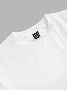 SHEIN EZwear Casual Minimalist Lily Floral Print Crew Neck Long Sleeve Bodycon Long Dress, Suitable For Spring & Autumn Chic Dress - White - View 7