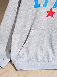 Chiquease Pull à capuche ample et décontracté avec manches raglan et imprimé de lettre pour femmes, automne-hiver