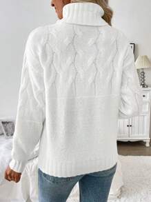 SHEIN LUNE 女士高领粗针织毛衣