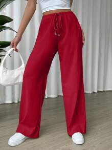 Muchica 女式抽绳口袋直筒休闲时尚街头百搭裤