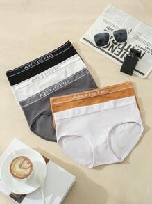 Bragas triangulares casuales con estampado de letras para mujer - Multicolor - Ver 1