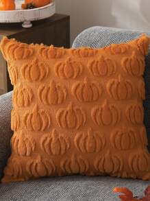 枕套 18x18 秋季装饰秋锈南瓜抱枕套柔软毛绒蓬松羊毛沙发垫套适用于椅子沙发卧室客厅家居装饰 - 橘色 - 查看 5