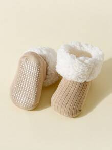 2pairs Toddler Thick Thermal Lined Anti-Slip Mid-Calf Socks, For Winter - Multicolor - View 6