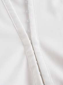 SHEIN ICON Y2k School Women Clothes Homecoming Dresses Date Night Dress Solid Color Halter Backless Metal Buckle Waist Cinching Wide Pleated Waist Belt Decor Sexy Sleeveless Dress - White - View 9