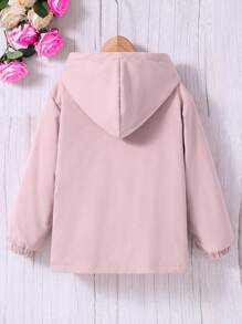 Sparklyn Tween Girls' Heart Decor Casual Pink Jacket - Pink - View 2