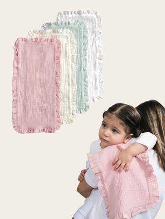 3 st/set Oeko-Tex-certifierade mjuka spåndukar med spetskant, lämpliga för alla årstider, babyvård