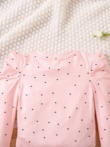 SHEIN Áo len tay lỡ co giãn dễ thương cho bé gái - Hồng - Xem 6