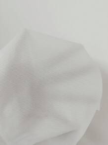 Hauture Cropped halter top de cuello alto de punto acanalado - Blanco - Ver 6