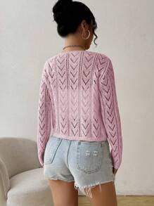 Chiquease Women Hollow Out Front Lace Up Cardigan, Vacation