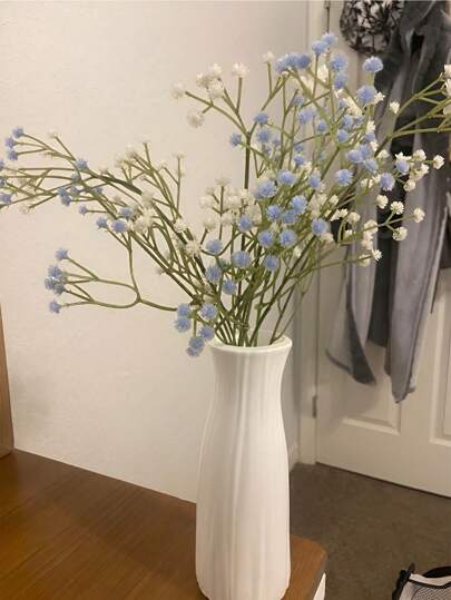 1pc Composite Plastic Flower Vase, 8" Vases Centerpieces, Wit Unbreakable Vase Wedding Dinner Tafel Living Room Office Bedroom Home Artificial Flowers, ation, Display, Shock Resistant, Long Lasting,Home ,Flower Vase,Centerpiece,Table Holiday Giving view 2