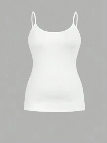 SHEIN Essnce Áo hai dây dài tay thoải mái, dáng rộng dành cho nữ cỡ lớn, màu trắng, bộ 3 chiếc, quần áo nữ mùa thu, áo dành cho người có đường cong cơ thể, áo kiểu. - trắng - Xem 3