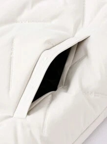 Manfinity Homme Áo khoác đệm màu thường ngày cho nam, mùa đông - Màu Khaki - Xem 5