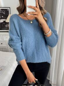 SHEIN LUNE Women's Casual Daily Basic Shoulder Sweater