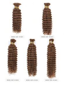 Boho Braids 2 件编织假发散装无纬深波浪钩针人发纯色 30 条无结辫子原生人发接发 - S30 - 查看 3