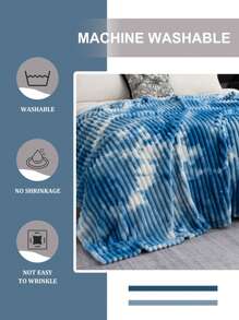 1件毯子，床上用品，柔软保暖，亲肤透气，轻盈蓬松，纯色系列，简约时尚设计，适用于沙发、卧室、客厅，全方位舒适，旅行必备，午睡毯，多种尺寸可选，可机洗，房间装饰，冬季装饰 - 藍白色 - 查看 6