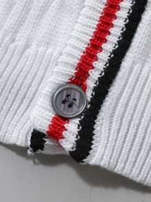 Claim Dot 男士休闲拼色条纹开衫，春秋款