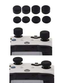 8pcs Silicone Joystick Caps For Xb0x Controllers, Anti-Slip & Sweat-Absorbing To Enhance Gameplay Experience, Compatible With ROG ALLY, Steam Deck, Xb0x One/One X/S, Xb0x Series/Series X/S, Xb0x 360, Switch Pro Controller, Etc. - Black - View 2