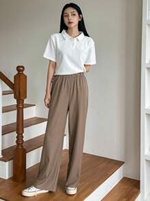 DAZY 女士休闲直筒裤，商务休闲风格