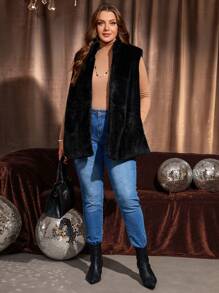 EMERY ROSE 大码女式蓬松无袖背心 - 杏色 - 查看 6