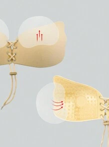1 cặp cốc áo ngực dính da bằng silicon màu vô hình - Màu be - Xem 3