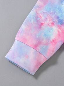 SHEIN 2pcs/Set Young Girl Loose Fit Hoodie Sweatshirt & Straight Leg Jeans Casual Outfit, Autumn Spring - Multicolor - View 3