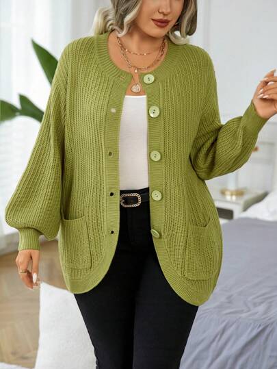 Calvaya Cardigan cu mânecă lungă simplă, cu mânecă lungă, pentru iarnă