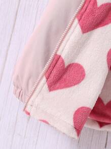 Sparklyn Tween Girls' Heart Decor Casual Pink Jacket - Pink - View 3