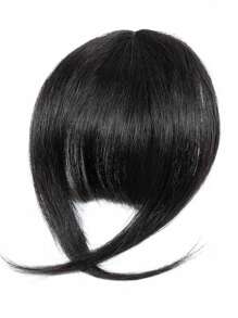 French Bangs Human Hair Air Bangs With Sideburns Brown Color Bangs Clip In Hair Extensions Beginner Friendly - Natural Black - View 3