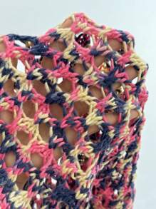 Chiquease Contrast Color Round Neck Casual Long Sleeve Sweater, Knit Pullover Fall Winter - Multicolor - View 6